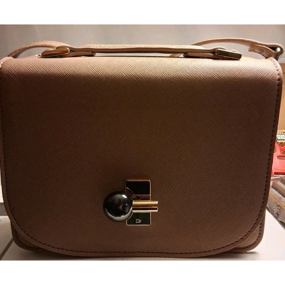 Danielle Nicole Penelope Structured Crossbody Mauve Pink Faux Leather Handle - Picture 15 of 15
